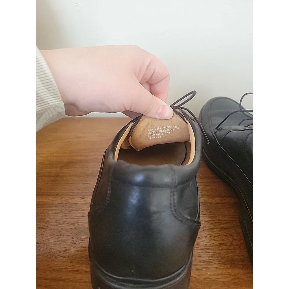 Rockport Mens Black Leather Signature Dress Oxford Shoes APM12881 Sz 12 M